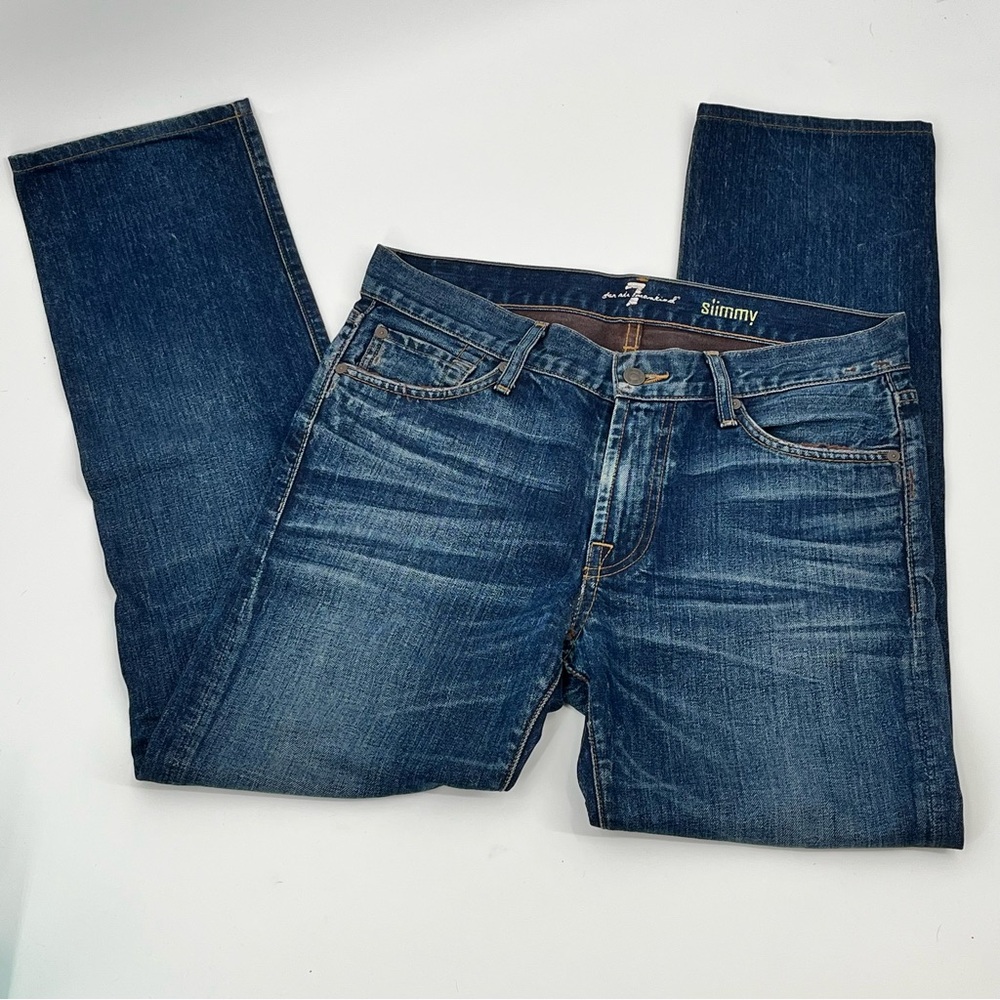 7 For All Mankind Dark Blue Slim Jeans